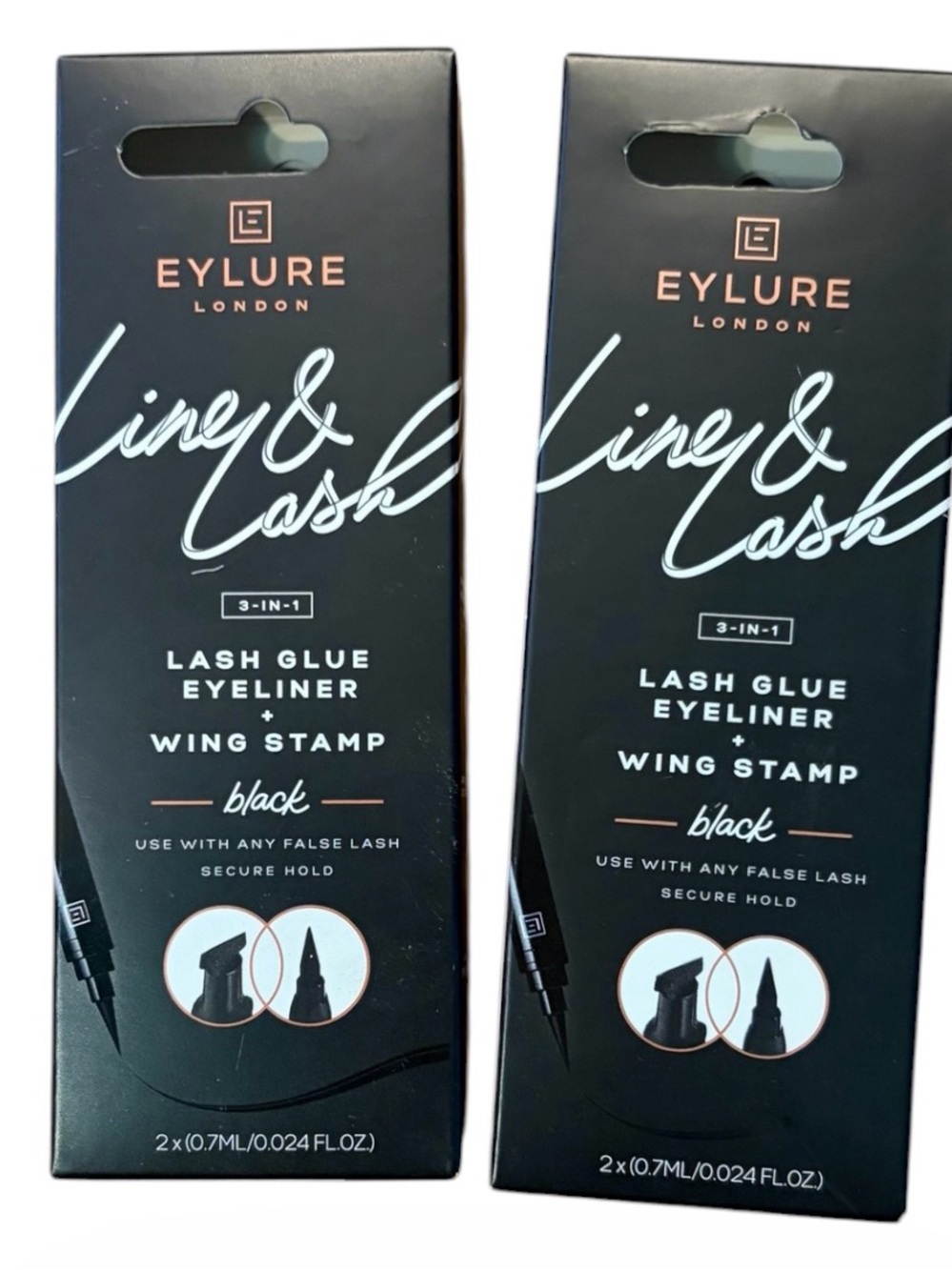 2-Pack Eylure London Line & Lash 3-in-1 Eyeliner Black NIB